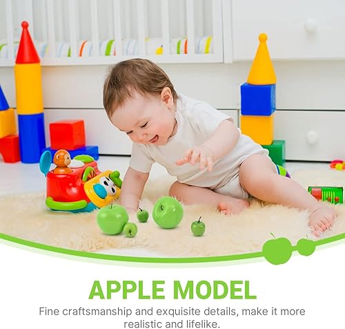 Miniatura 5 de Manzanas artificiales, 25 piezas de manzanas verdes de simulación realista, 2 tamaños, frutas falsas para el hogar, cocina, mesa, cesta, fiesta,