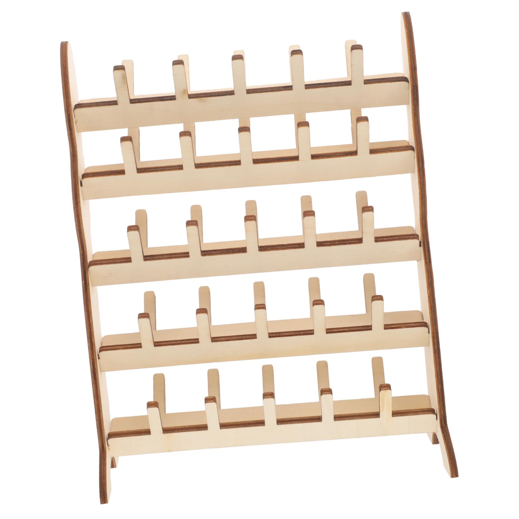 BELLIFFY Wooden Thread Rack for Single Spool Embroidery Storage Organizer Compact Thread Holder