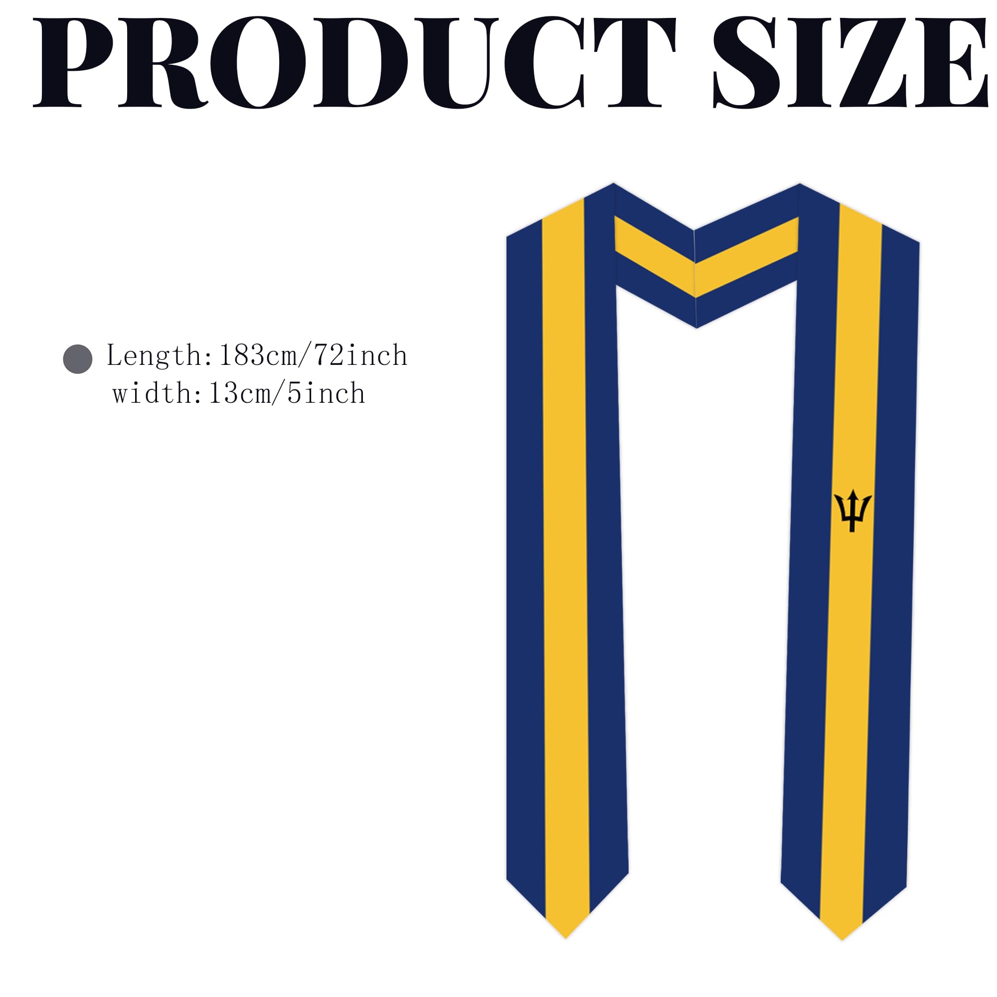 Tautaoxuu Barbados Flag Graduation Sash Satin Scarf 72