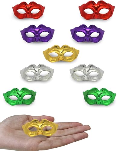 Yiseng - Juego de 10 piezas de máscaras miniatura para decoración de fiestas de baile de máscaras, Mardi Gras, Halloween regalos innovadores