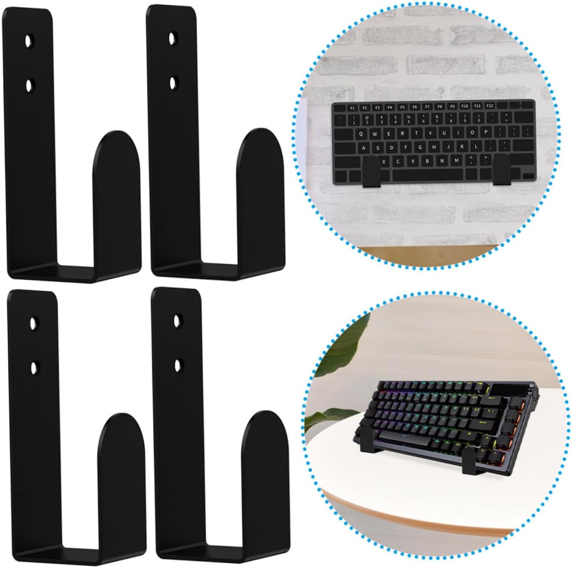 STOBOK 3 Sets Keyboard Stand Keyboards Computer Stand Wall Mount Rack Wall Keyboard Bracket Wall Keyboard Mount Keyboard Storage Rack Keyboard Rack Wall Holder for Keyboard Acrylic Black
