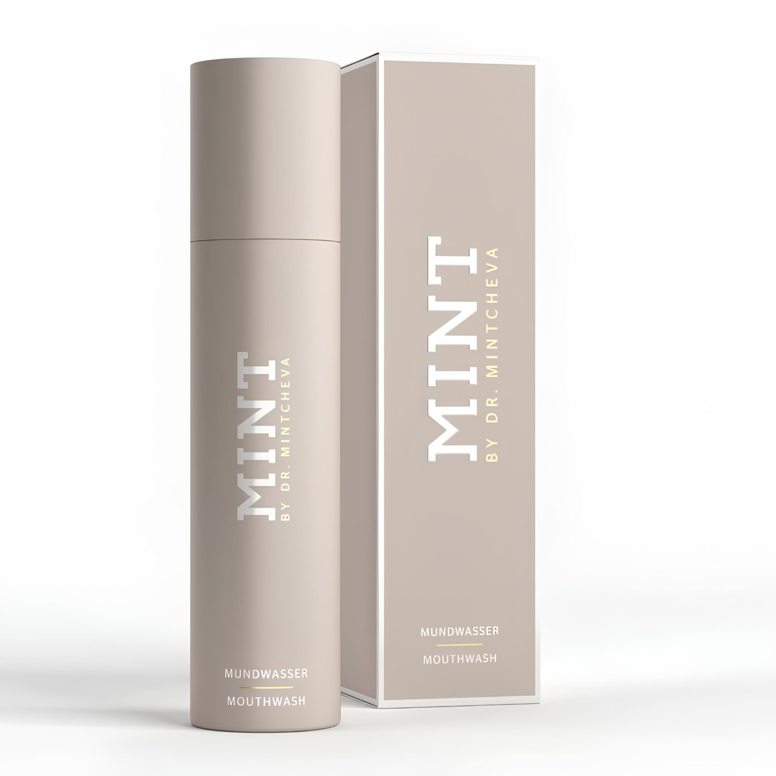 MINT whitening mouthwash with hydrogen peroxide - alcohol-free - mild taste - vitamin B12, peppermint oil and cucumber extract - mouthwash for the care of gums and interdental spaces -By Dr. Mintcheva