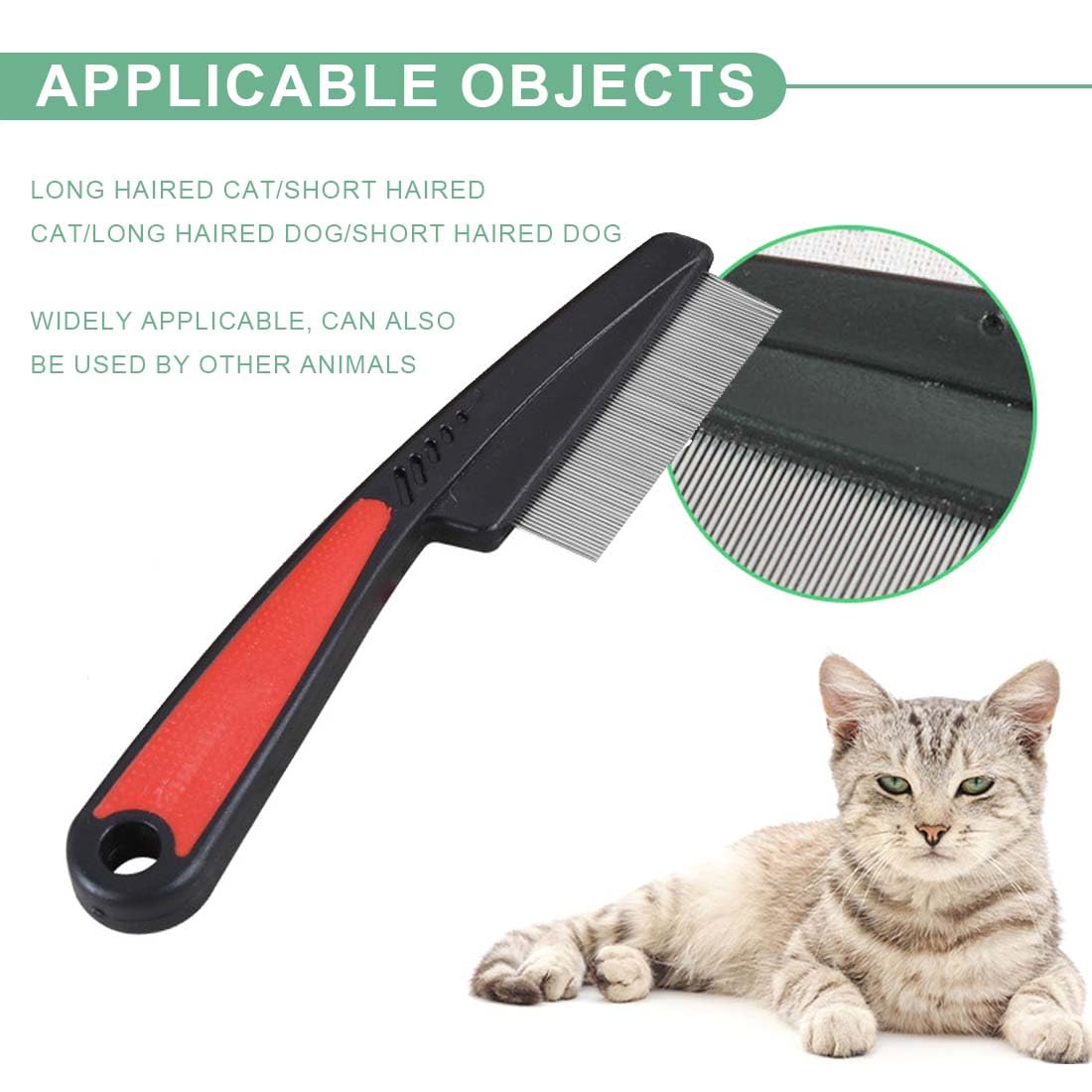 2 pièces Peigne antipuces pour éliminer Les puces- Les tics, Les Insectes et la saleté sur Vos Animaux de Compagnie, Anti-Insectes Chats et Chiens