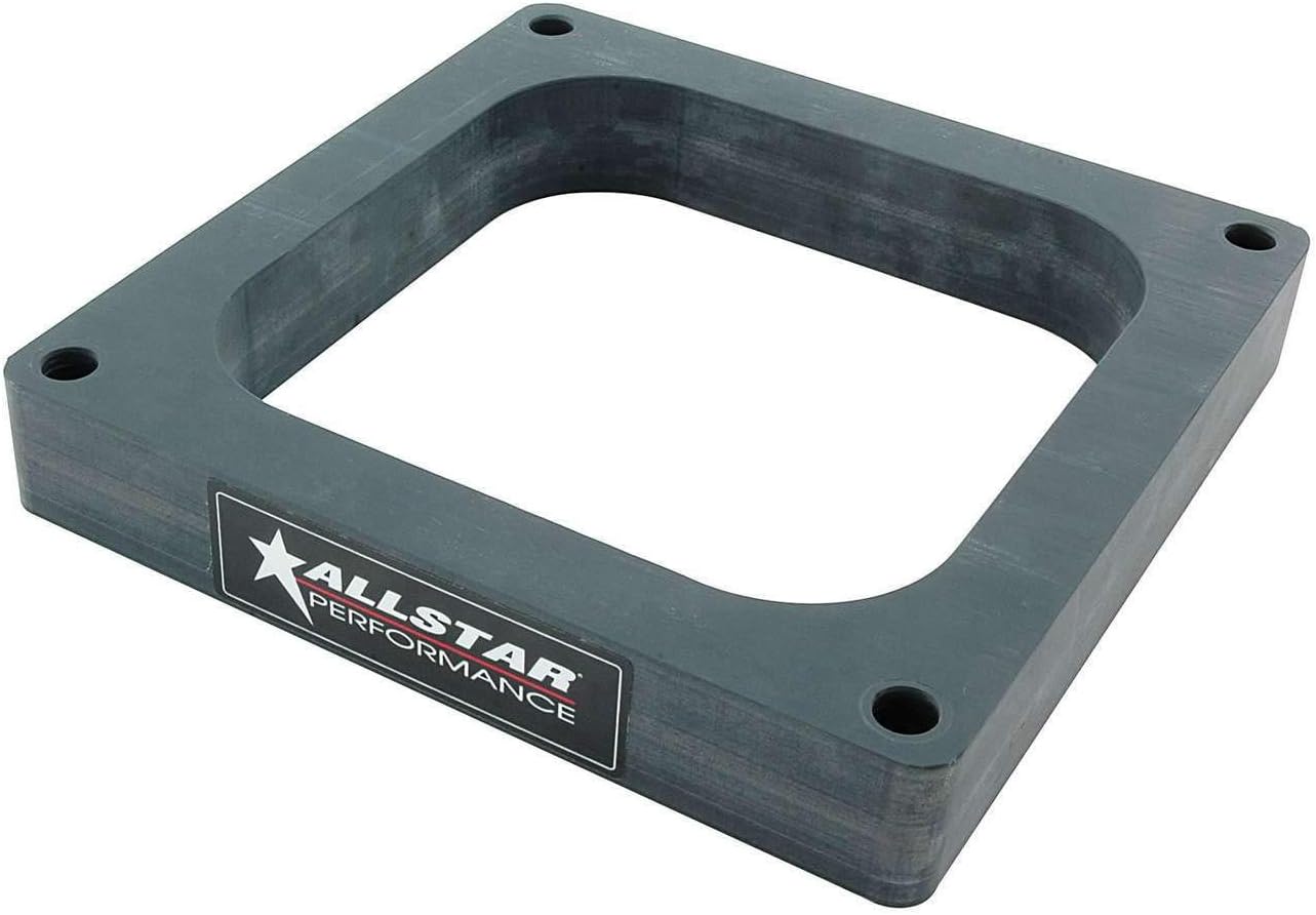 Allstar Performance Carburetor Spacer, 1 in Thick, Open, Dominator Flange, Plastic, Gray, Each