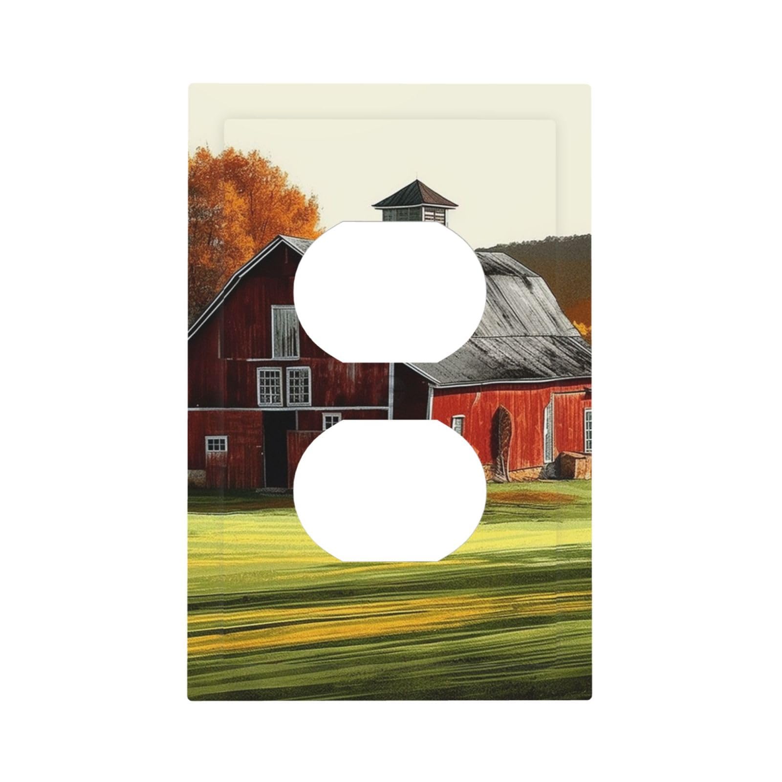 1-Gang Decorator Wall Plate Barn Light Switch Cover Single Gang Receptacle Outlet Wall Plate Mid Size 5" x 3" Wallplate Unbreakable Polycarbonate Outlet Faceplates Covers
