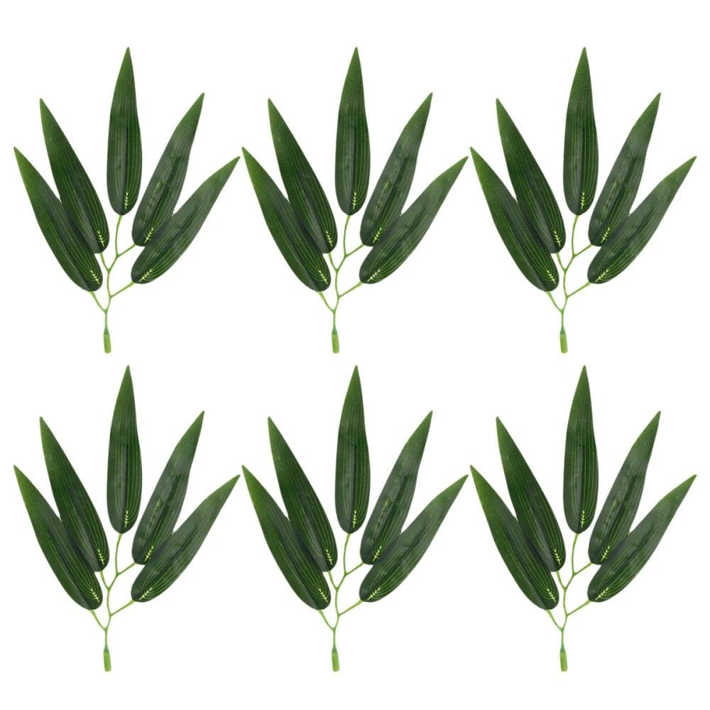 Hojas de bambú artificiales, 50 plantas verdes falsas para el hogar, oficina, decoración de fiestas