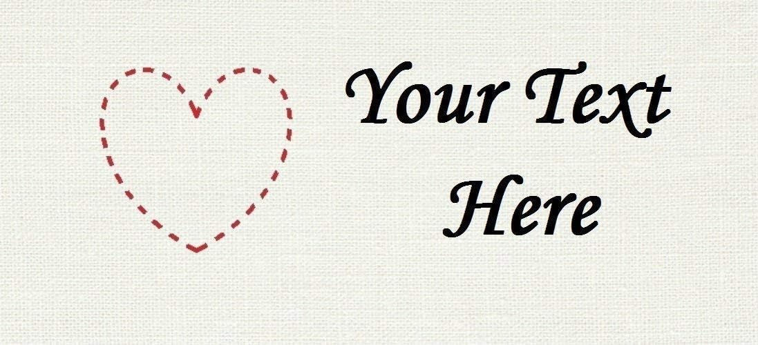 Quilt Stitched Heart – Handmade Cotton Fabric Tag Labels, Sew On, Iron On, Personalized Fabric Labels, Quilt Fabric Labels, Name Tag Labels, Custom Logo Labels, Afghan Labels, Crochet, Knit, Sewing
