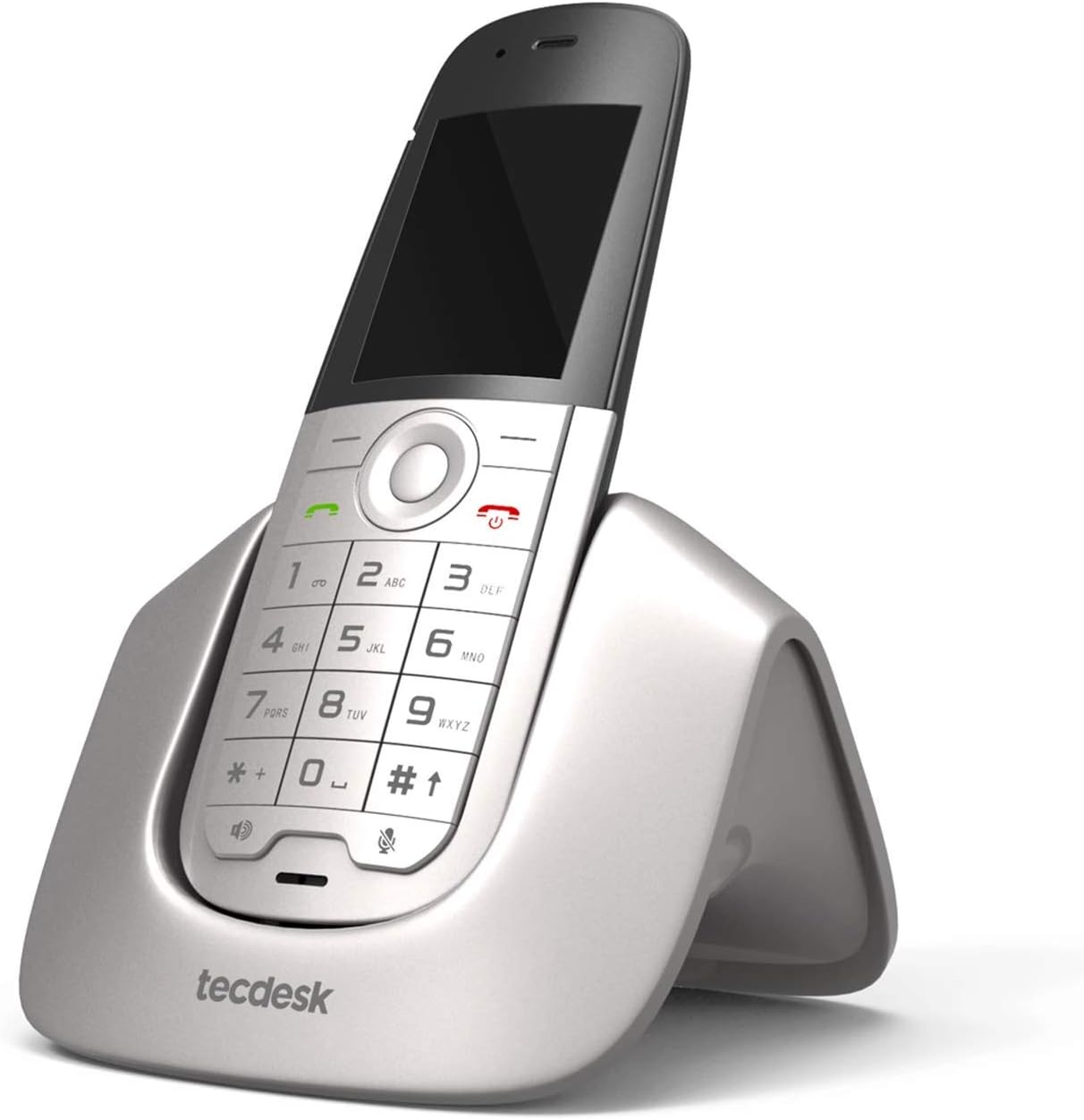 Tecdesk Connect 100 GSM Cordless DECT 3G SIM Deskphone - Silver/Black