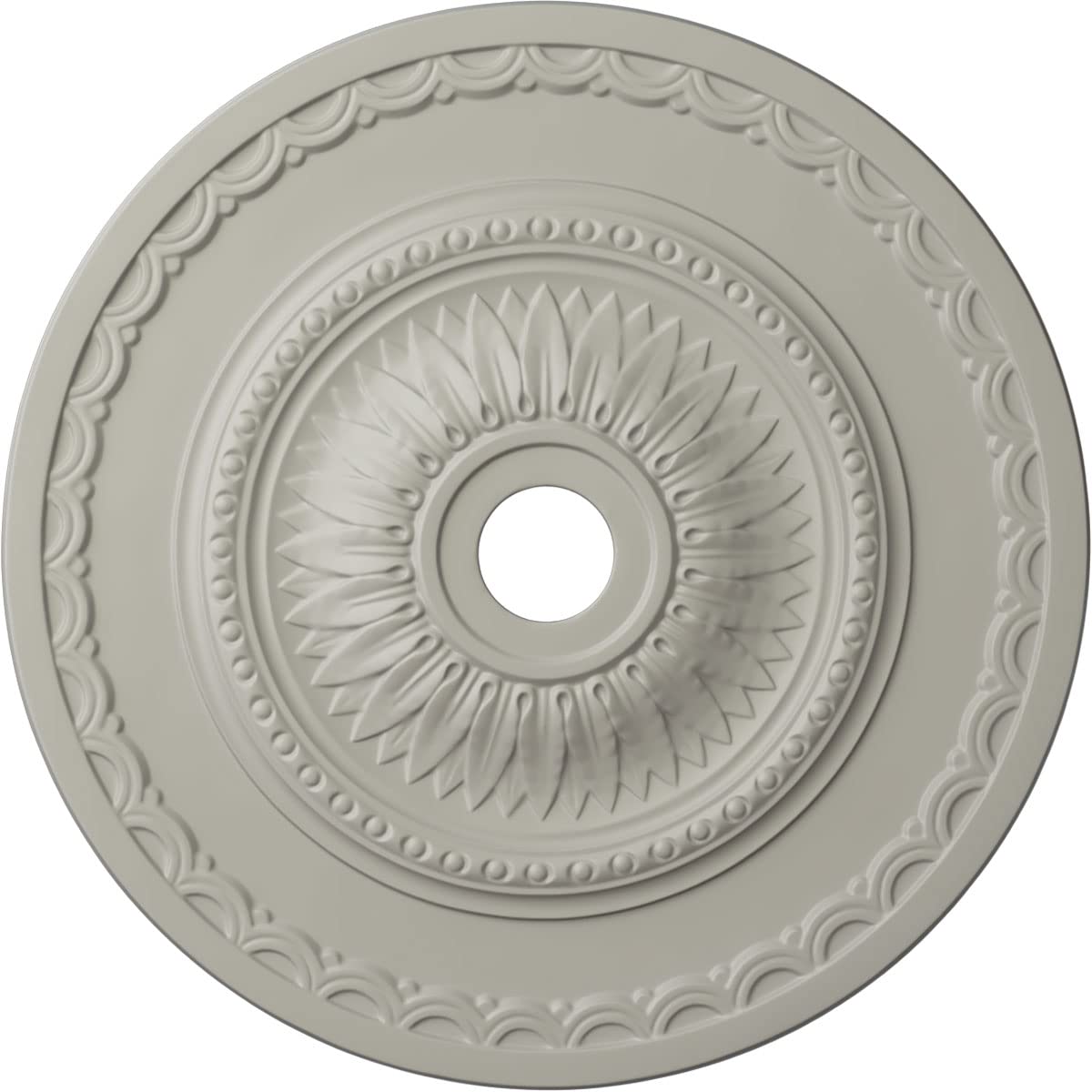 Ekena Millwork CM29SFPCF 29 1/2"OD X 3 5/8"ID X 1 5/8"P Sunflower Ceiling Medallion Fits Canopies Up to 5 5/8", Cream