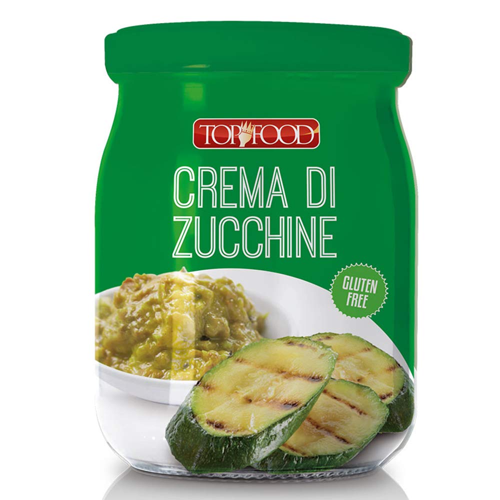 Crema di Zucchine | Salsa TopFood | 2 Confezioni Vetro da 520Gr | 1Kg | Senza Glutine | Vegetariana | Spalmabile | Alta Qualità Artigianale | Prodotto Gastronomia | Ristorazione