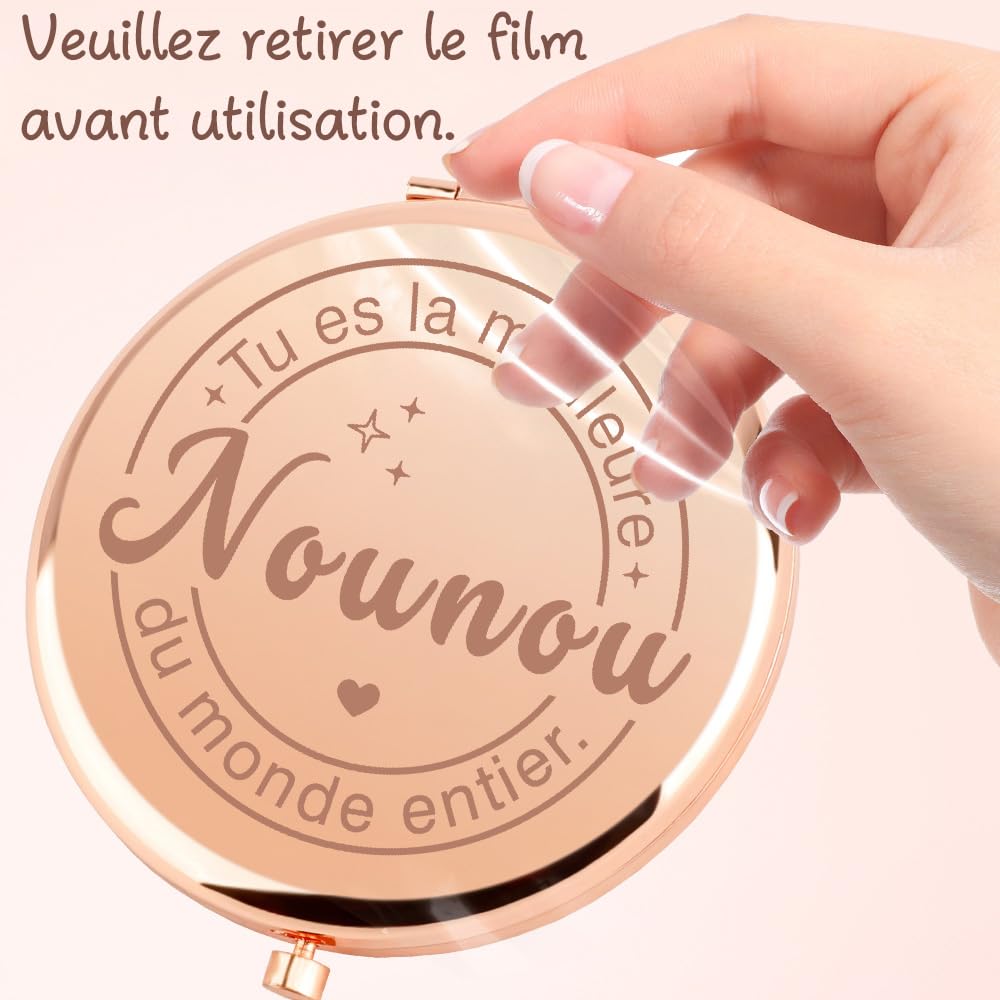 Cadeau Nounou Noel,Idee Cadeau Nounou Miroir De Poche,Cadeau Nounou Original,Cadeau pour Nounou,Cadeau Mamie,Cadeau pour Mamie,Idee Cadeau Mamie,Cadeau Mamie Original