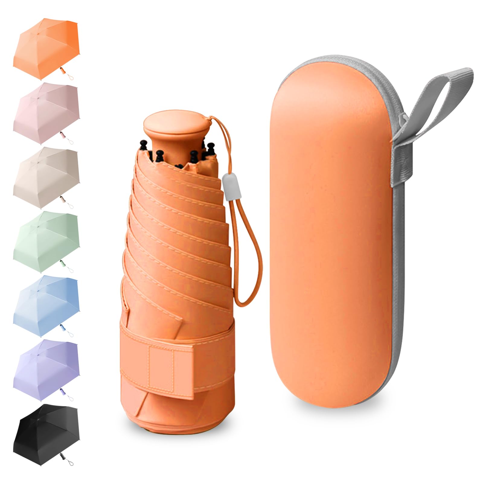 Mini Paraguas Plegable, Paraguas Anti Uv, Paraguas Pequeño, Ligero y Compacto, Fácil de Transportar, Adecuado para Varias ocasiones, Mango Retráctil