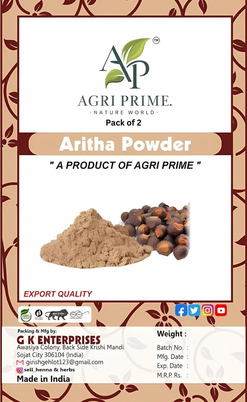 Aritha Powder - A Premium Product by Agri Prime 50 Gram Pack Of 2