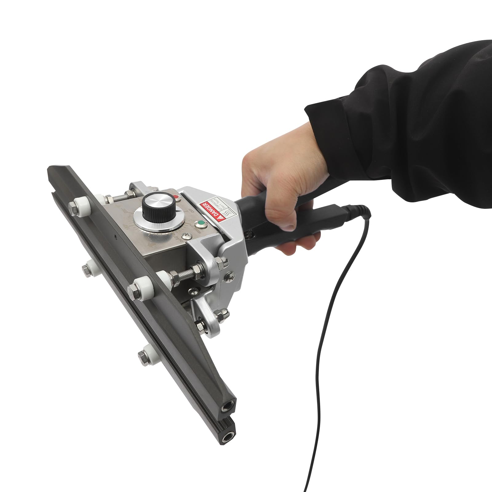 Hand Held Crimp Heat Sealer, Sealing Machine, 500W Integrated Type Portable 32-572°F Adjustable Bag Sealer with 5.91in Power Cord for Plastic Bags Snack Bag Food Storage (12 inch-Black)