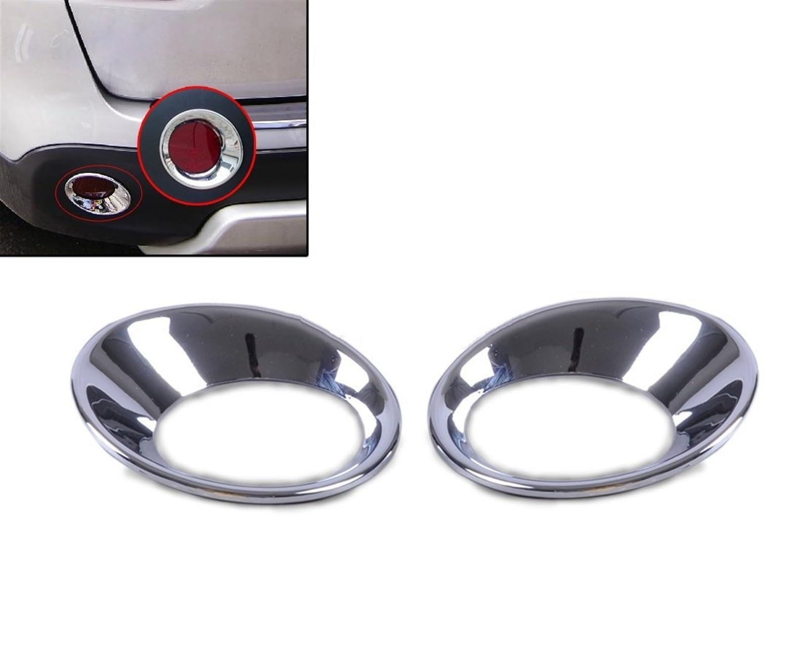 Griglia del fendinebbia per auto Per Nissan per Qashqai 2007-2012 2 pezzi ABS per cromatura per coda posteriore fendinebbia telaio di copertura della lampada
