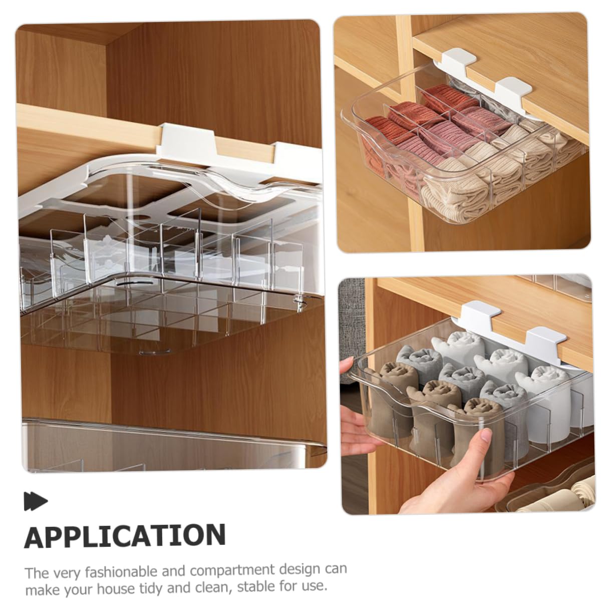 Socken und Unterwäsche Schubladenorganizer mit Deckel, Pet, Multi Gitter