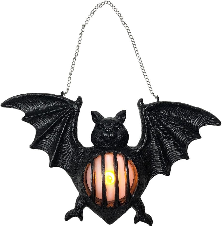 Halloween Lantern Lights Halloween LED Lantern Hanging Bat Flameless Lantern for Halloween Party Decoration (#1)