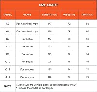 Vista 6 de Kayme Fundas de automóvil impermeables para todo tipo de clima, con cremallera, protección solar UV, lluvia, espejo de bolsillo, para sedán