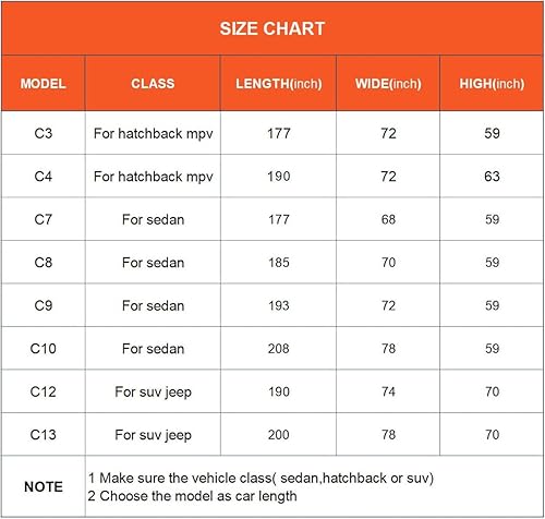 Miniatura 5 de Kayme Fundas de automóvil impermeables para todo tipo de clima, protección contra el sol y la lluvia, con bolsillo con cremallera para espejo, para