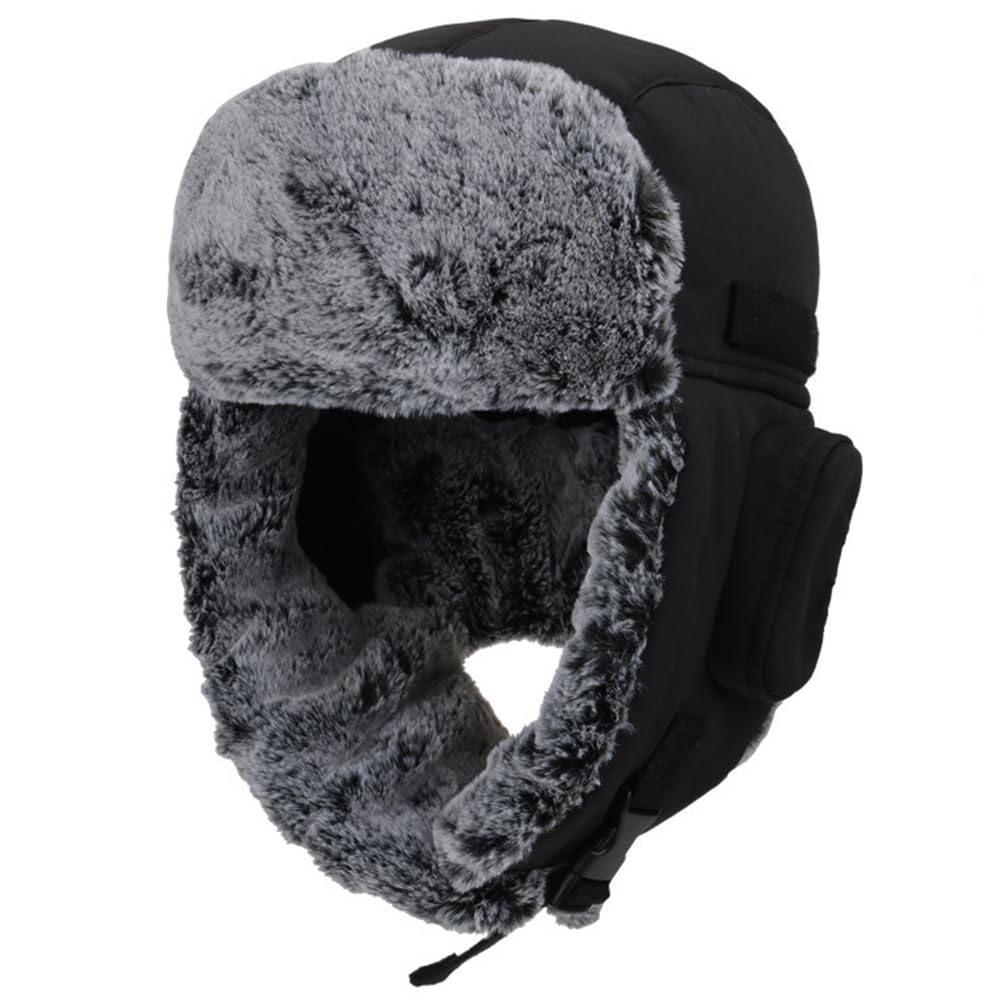 Bombardero Sombrero Mujere Hombre Gorra Ushanka Ruso Orejas Trampero Trappert Cálido Frío Máscara Prueba De Viento Gorro Bomber Hunter Winter Cap