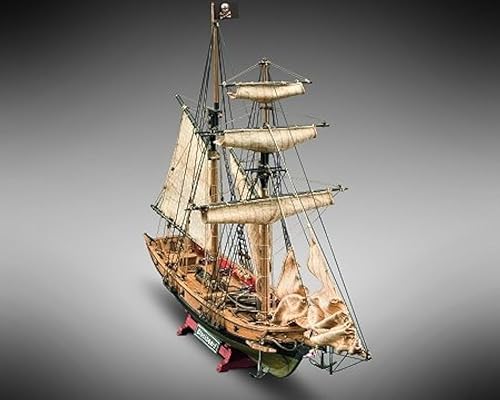 Mamoli MV82 - Barbanegra - Kit de modelo de barco de tablón de madera en mamparo - Longitud: 520 mm (21"), Altura: 350 mm (14") Escala 1/57