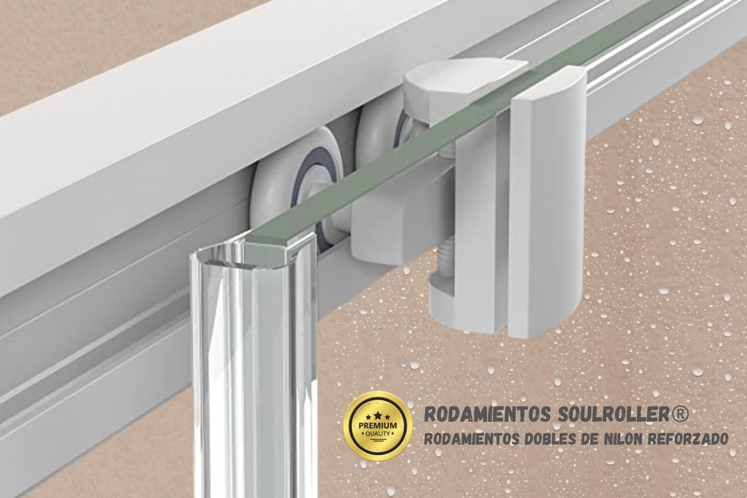 SOULBATH Mampara Angular 2 correderas + 2 fijos, con Perfil Inferior, Fácil instalación Reversible Vidrio de Seguridad 6mm antical, 77,5-80 x 97,5-100 cm Ancho Adaptable - H= 195cm, Blanco Mate