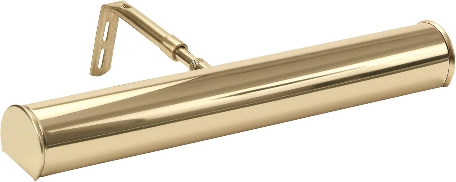 House of Troy Advent Collection A7-61, One Light Picture Light with Slide Arm for Adjustable Extension, 8' Ivory Cord with Hi-Lo Switch, 7" Metal Shade with Bulb Included, Polished Brass