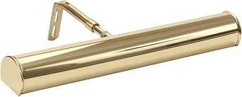 House of Troy Advent Collection ABLED14-61, LED Picture Light with Slide Arm for Adjustable Extension, Battery Operated with Switch on Shade, 14" Metal Shade with Integrated LED, Polished Brass