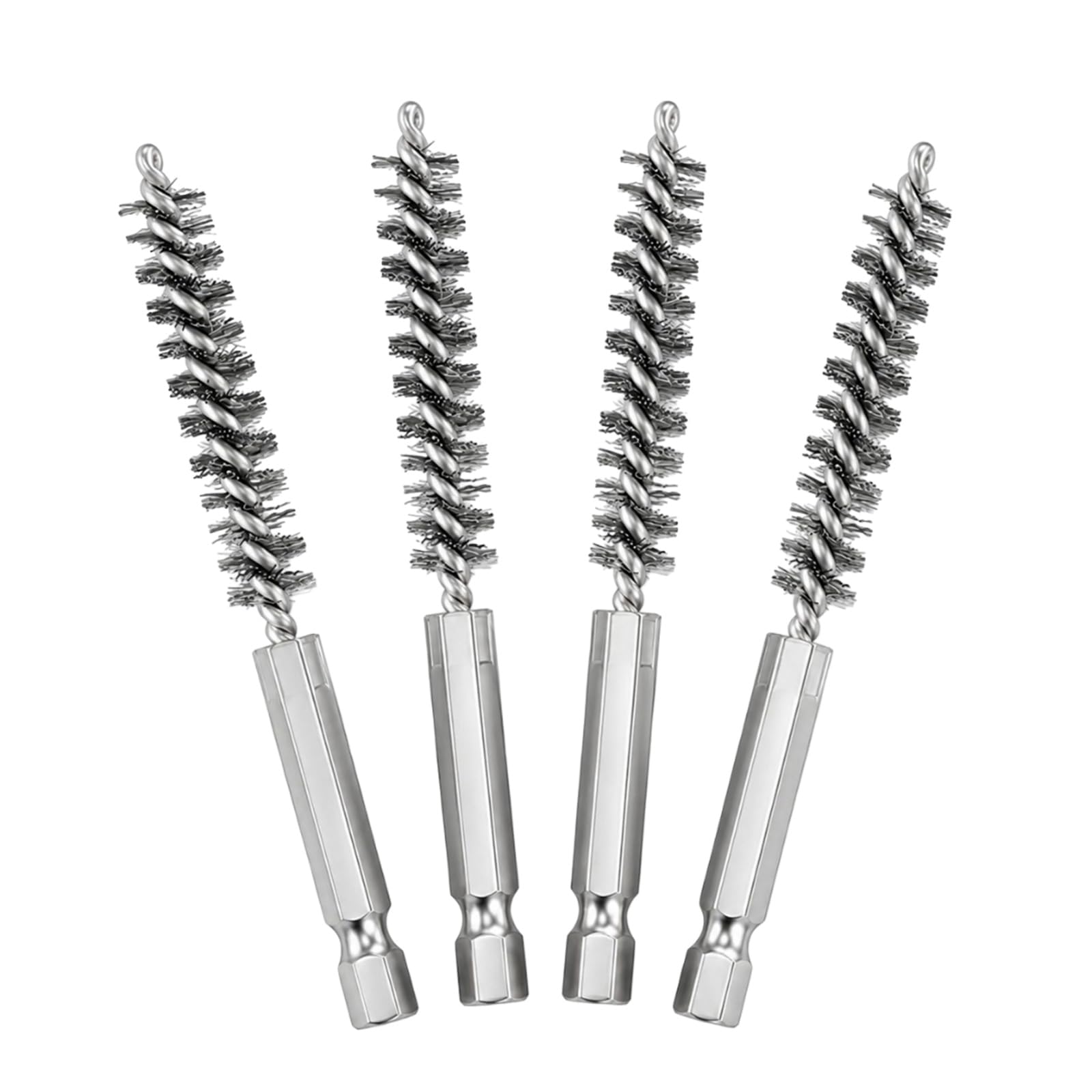 QIHAWN 4Pcs Stainless Steel Golf Hosel Brushes, Hex Shank Drill Compatible