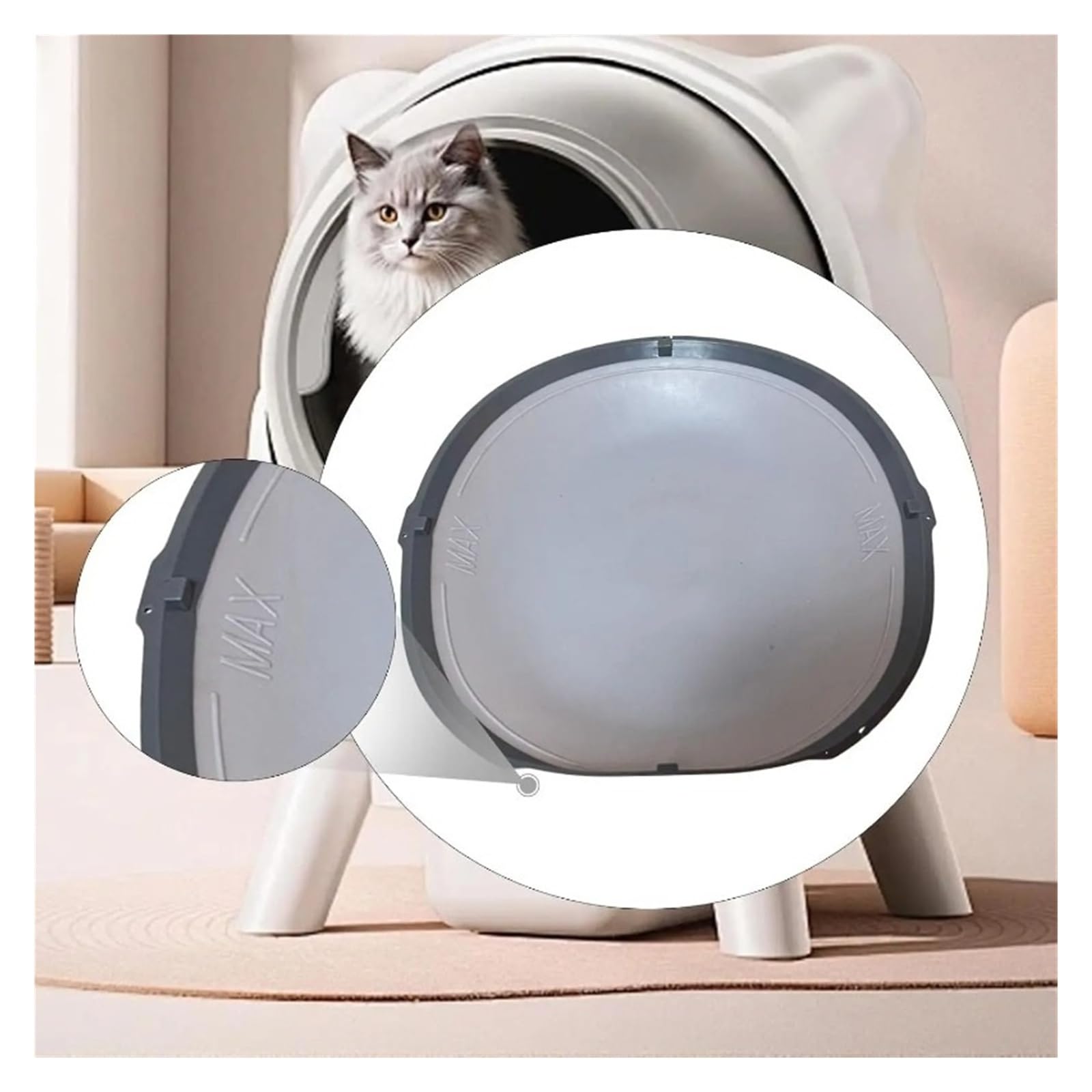 Compatible For Alfombrilla Silicona Caja Gatos Smart Toilet | Alfombrilla silicona, ajuste estable, repuesto gris, fácil limpieza