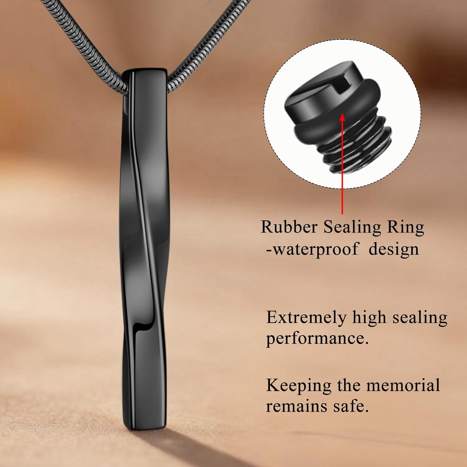 SOITIS Urn Necklaces for Ashes Cremation Jewelry Twist Necklace for Ashes Stainless Steel Urn Pendant for Women Men Jewelry for Ash Memorial Keepsake - Image 5