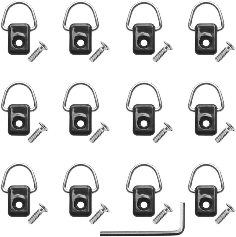 12pcs Boat D Rings with Screw Kayak Kit Deck Loop Mounting Tie Down 304 Rope Buckle,D-Type Buckles,Special Buttons for Kayak Accessories