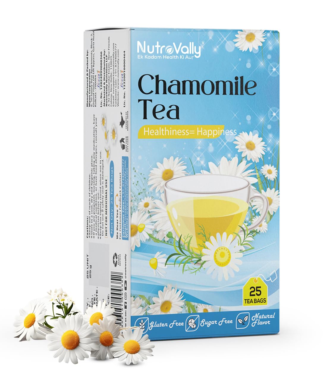 Chamomile Green Tea Bags |Natural Flower Infusion| Caffeine-Free| chamomile green tea| Light Floral Aroma |No Added Flavors or Preservatives|25 Tea Bags(Pack of 1)|chamomile Tea|Green Tea-image-12