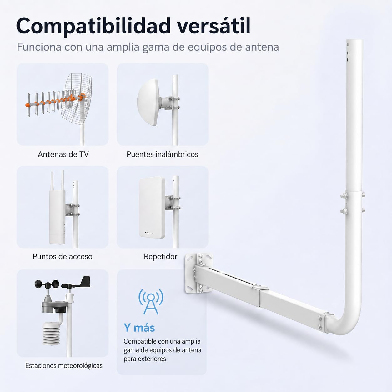 Mástil de Antena para Antenas de TV, satélite, Radio y WiFi