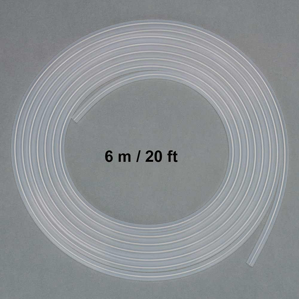 stonylab Tubo de Silicona, Alta Temperatura Tubería de Silicona pura de Grado Alimenticio Tubería de Silicona Natural 9 mm OD 6 mm ID, Altamente Elástico y Resistente, 6 Meter