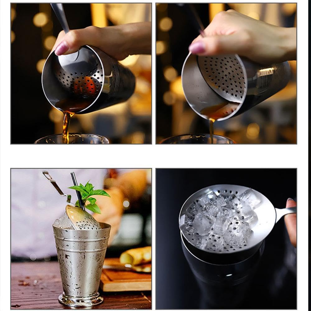 SagaSave 1Pcs Cocktail Strainer Set Stainless Steel Bar Tool for Drinks Cocktail Julep Martini Bartender Mixing Shaker Accessories(Gold)