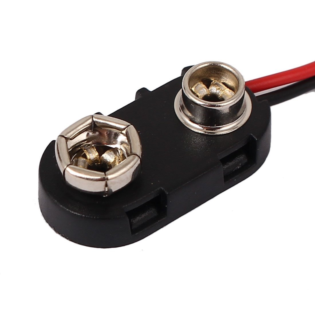 uxcell 5 Pcs 9V Battery Clip I-Type Connectors Cell Holder Buckle Cable Leads 15cm 6F22