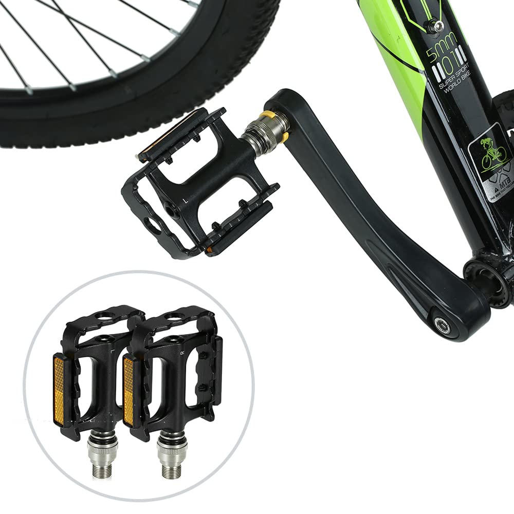 Lixada Pedales de Bicicleta de montaña Pedales de liberación rápida Pedal de Plataforma de Ciclismo MTB con Adaptador Extensor de Pedal (Opcional)