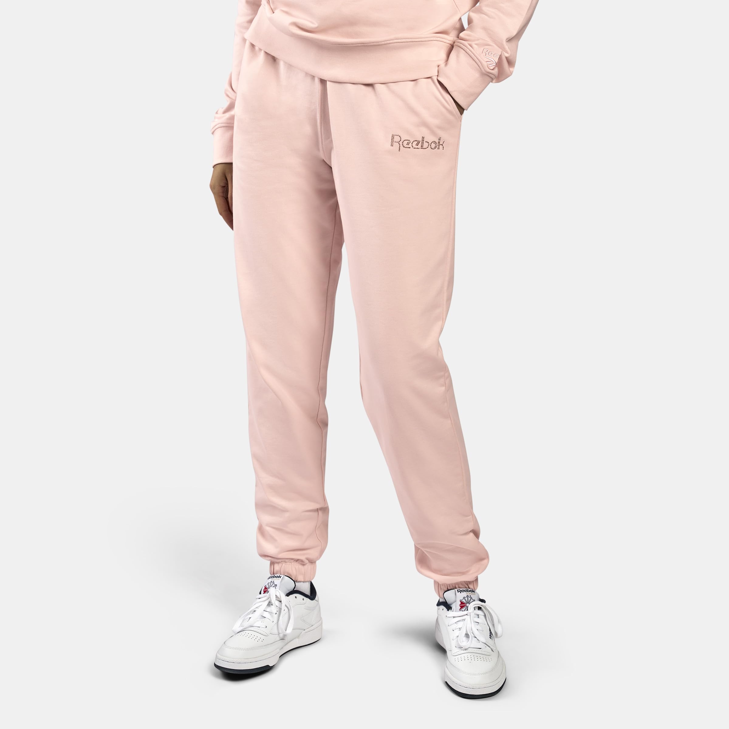 Reebok Studded Logo Pants Pink