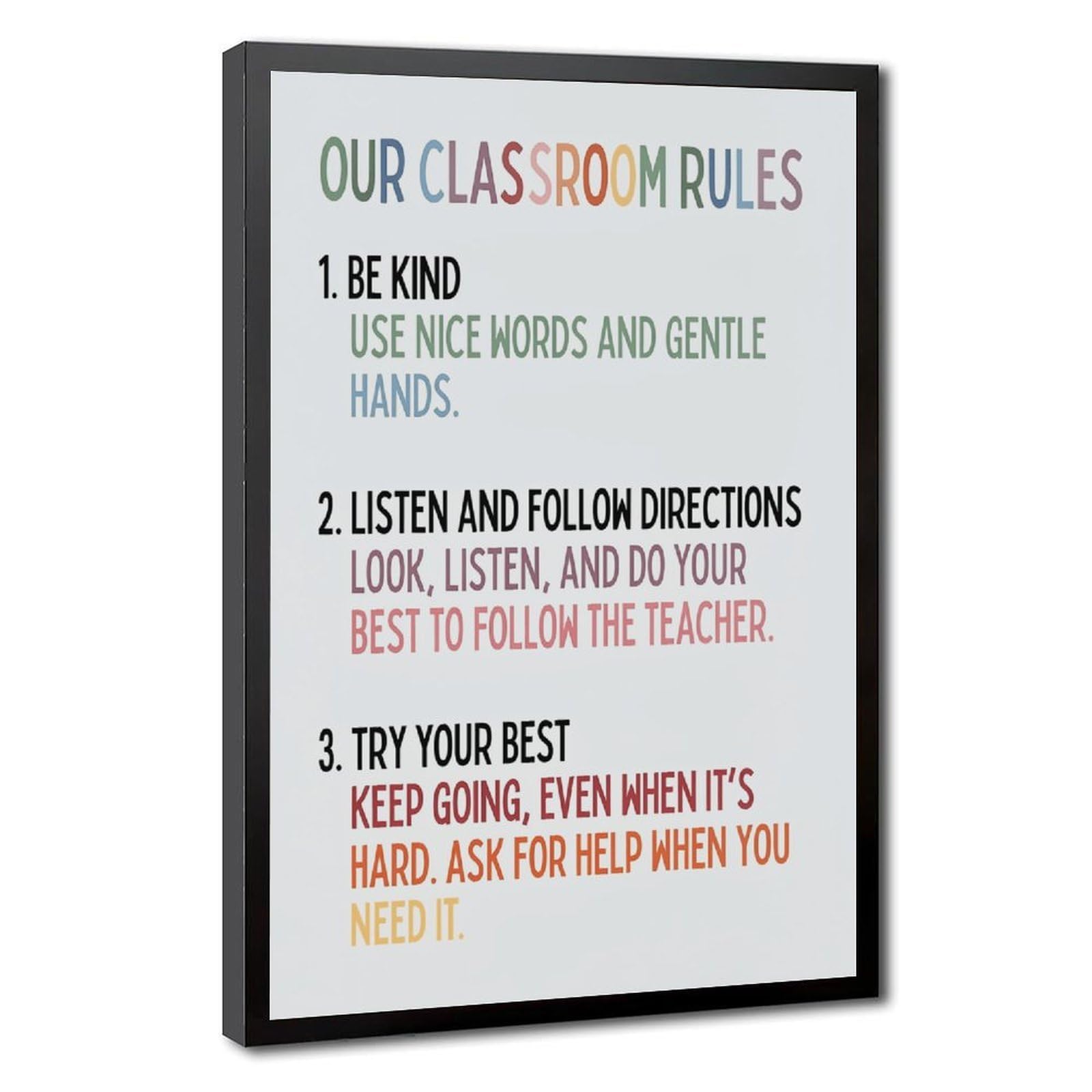 AYINUER Our Classroom Rules Poster Print Educational Canvas Poster Canvas Poster for Dorm Room Decor Gift
