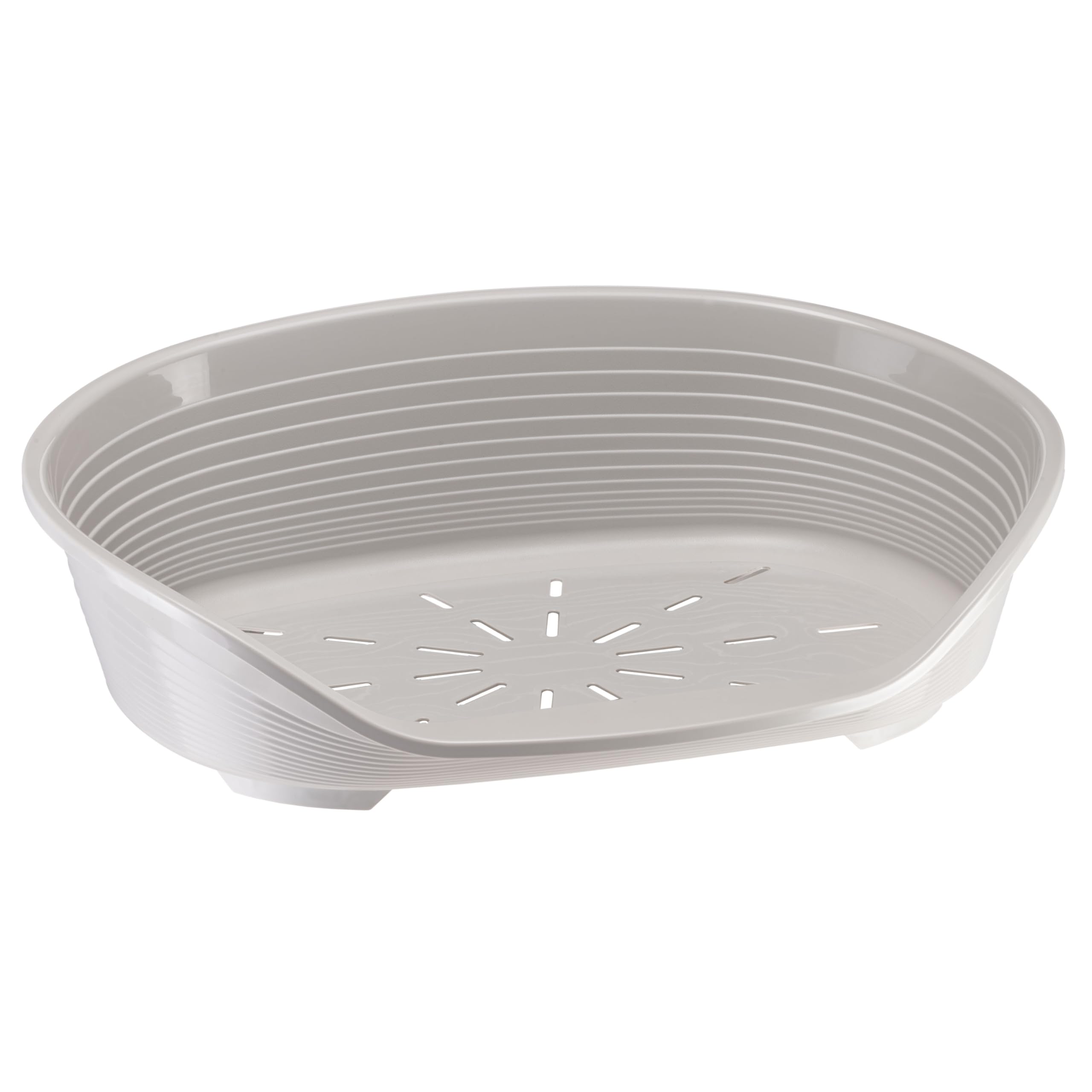 Ferplast Cama para Perros Cama Perro Grande, 100% plástico Reciclado, Lavable Transpirable y Antideslizante - Siesta Deluxe, 82 x 59,5 x 25 cm, L, Gris