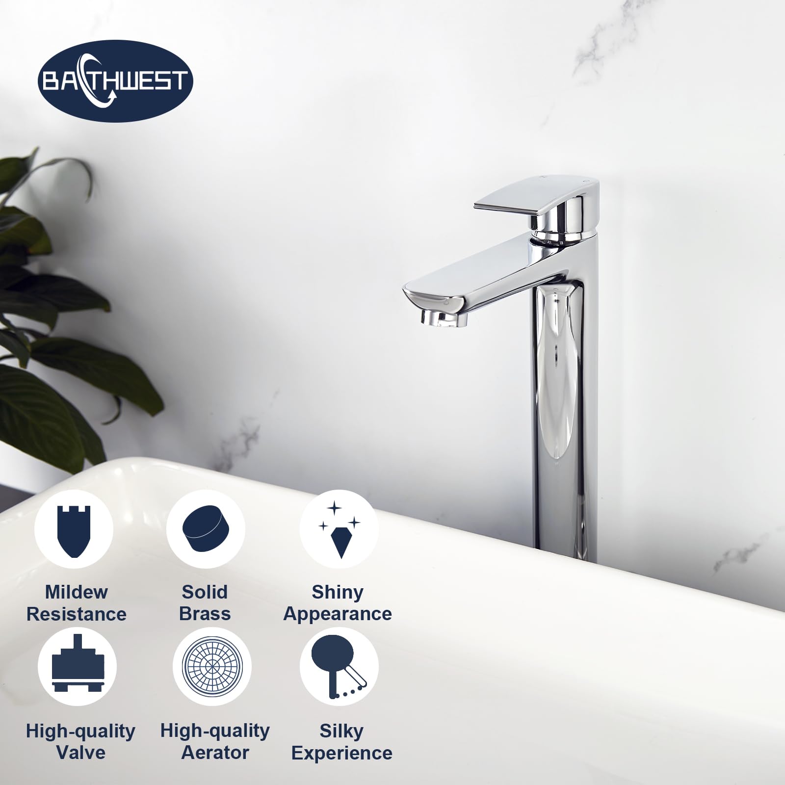 922L - Rubinetti miscelatore per lavabo, monoblocco moderno, in ottone cromato