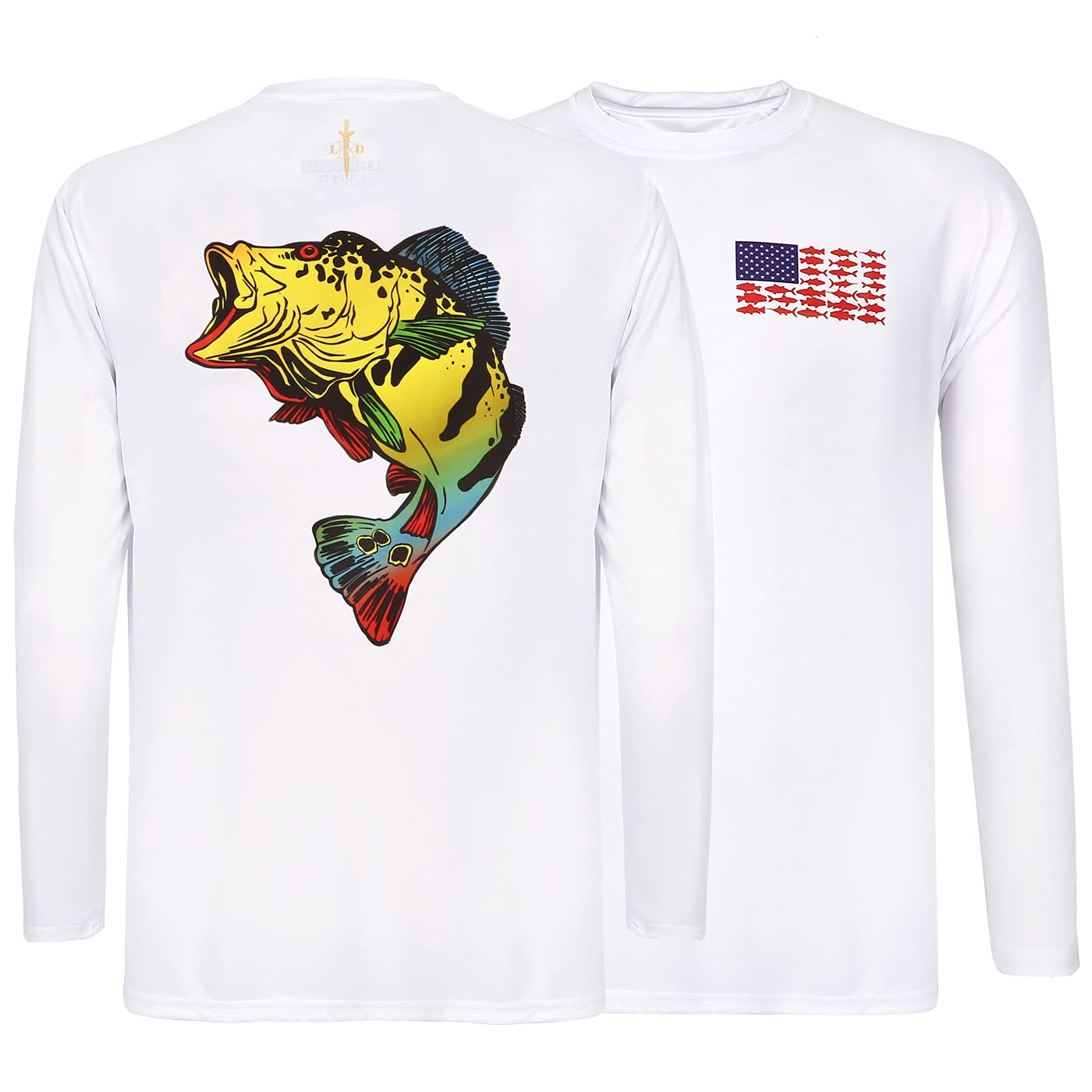LRD Camisas de pesca para hombre de manga larga UPF 50 con protección solar