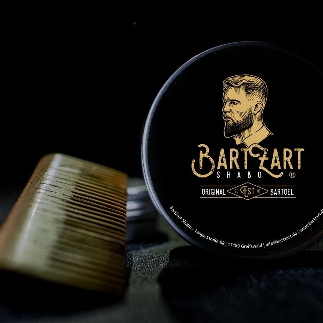 BartZart Bartpflege Set mit Zedernholz I Bart Set 6 tlg. I Rasiermesser mit Wechselklinge, Bartöl, Bartwachs, Bartkamm aus Holz & Kulturtasche I Bartpflegeset Männer