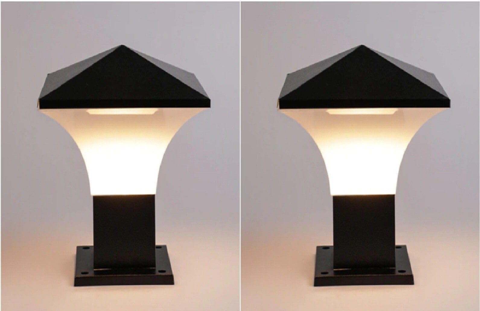 Black Iron Fixed Gate Light Pack of 2 | Outdoor Garden Roof Entrance Lamp | Sturdy Weather-Resistant Exterior Lighting Fixture-image-43