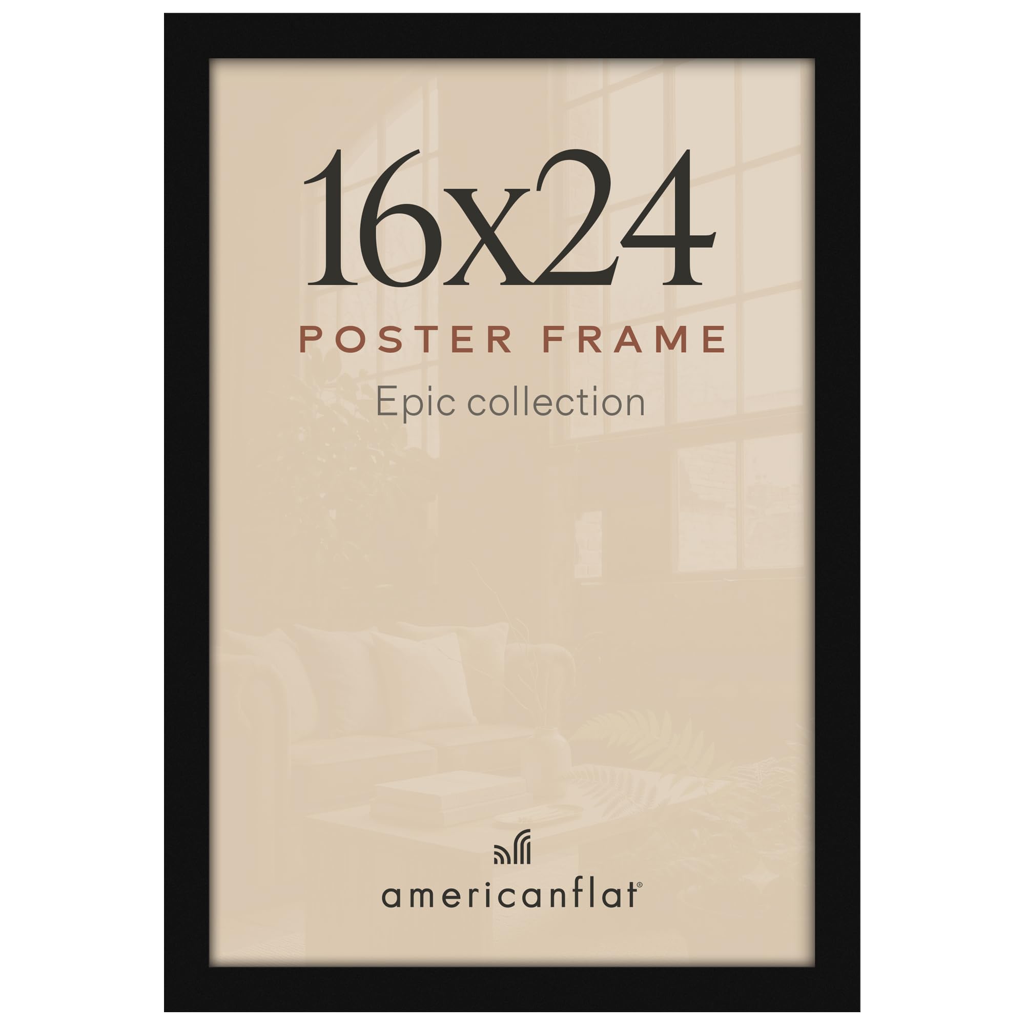Americanflat 16x24 Poster Frame - Engineered Wood - Black