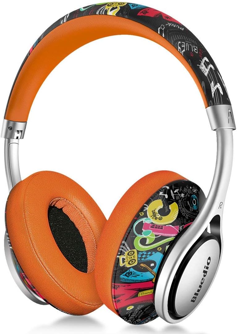 Bluedio A (Air) Lightweight Stylish Stereo Wireless Bluetooth Headphones with Mic (Doodle)