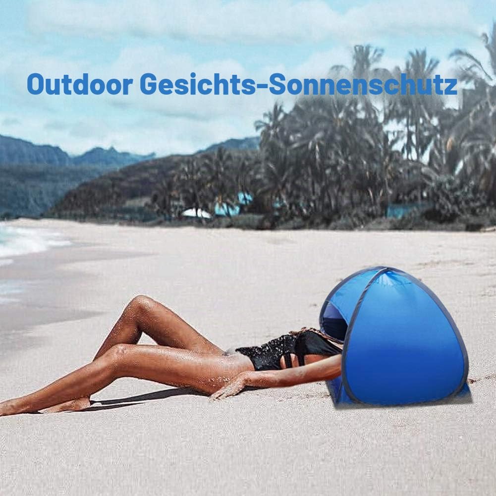 Kleines Pop-up-Strandzelt - Sonnendach - Instant Face Shade Vordach - Anti-UV - für Outdoor Strand Camping Angeln Wandern