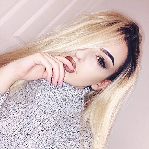 Fennell 2 Tones Body Wave Lace Front Wig Blonde Ombre Dark Roots Color Synthetic Wigs For Women Fiber Hair Heat Resistant Hair