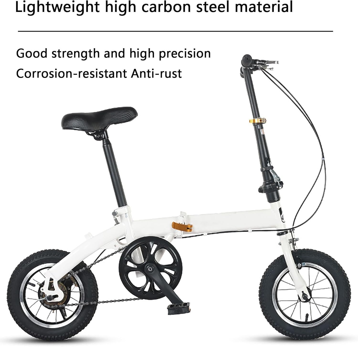Vélo Pliant Alliage Léger 12/14", Frein Disque Vitesse Unique, Système Pliage Rapide, pour Les Déplacements Sportifs en Plein Air, Capacité Poids 200 Kg B,14in